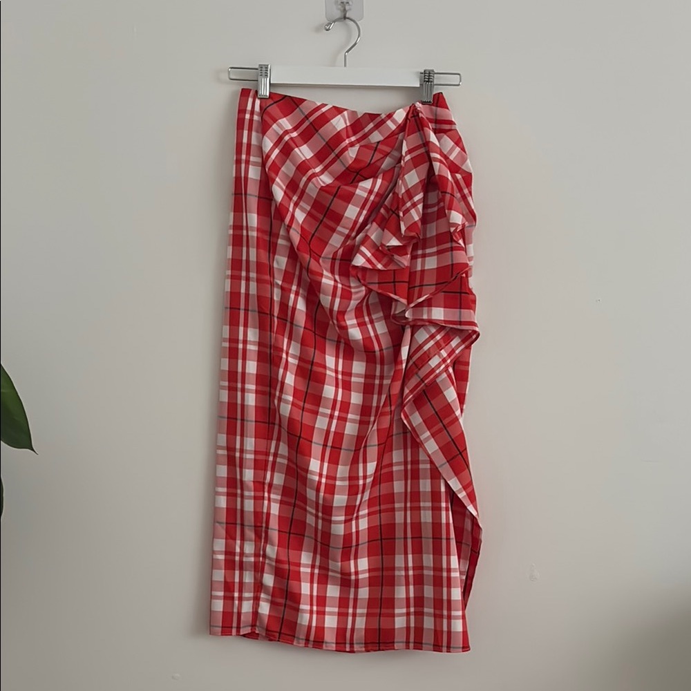 Red Plaid Women's Skirt